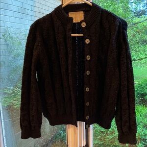 Black Cable Knit Cardigan